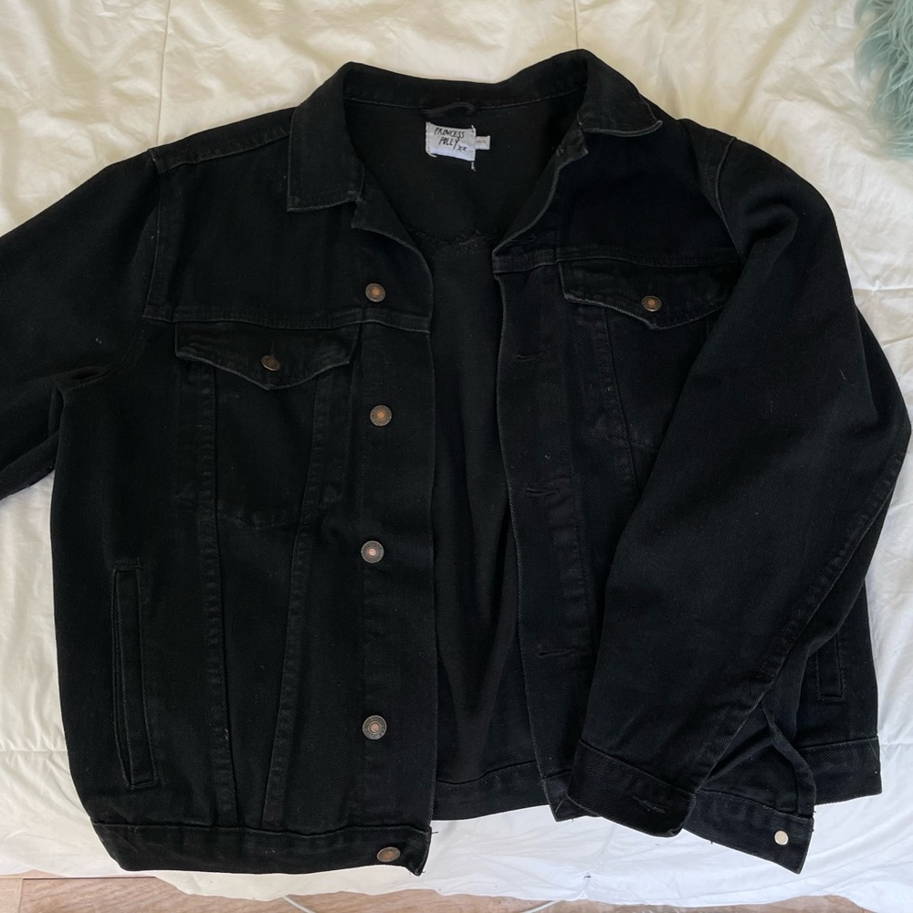 Princess Polly oversized black jean jacket